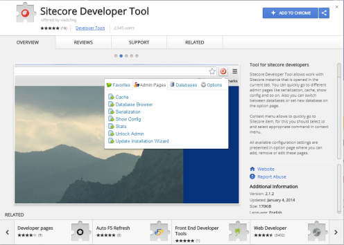 Chrome Sitecore Developer Tool